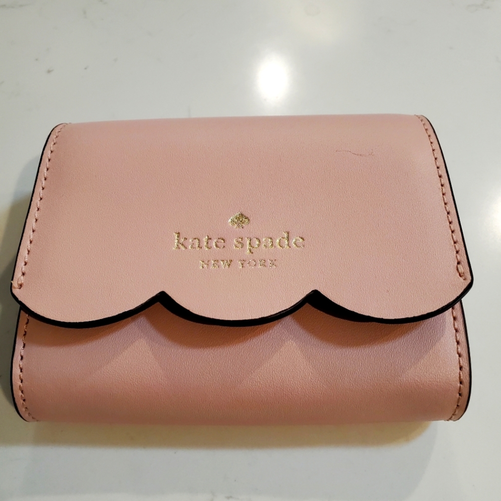 kate spade New York Pink Scallop Leather Wallet